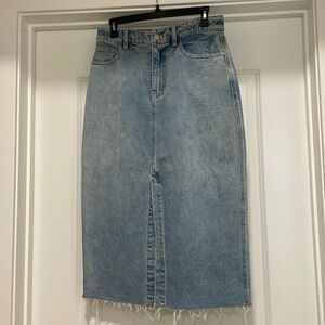 Free People Midi Jean Skirt